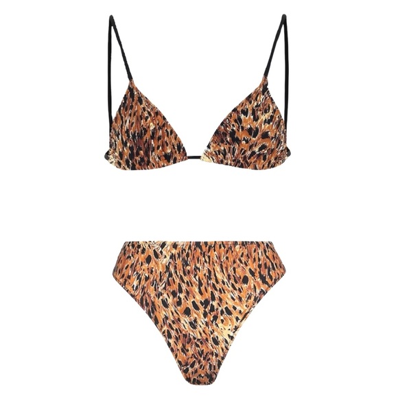 TROPIC OF C BIKINI SET - Equator top & Vibe Bottom - Animal Print NWT - Picture 1 of 8